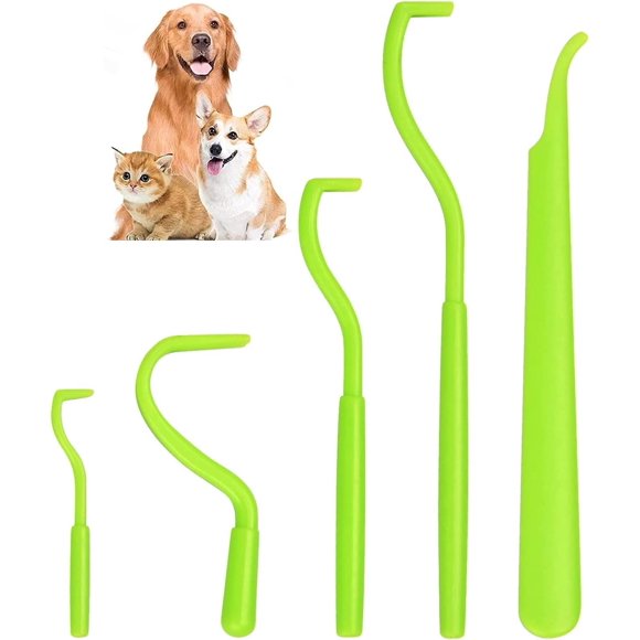 GHSDFBB 5 Pcs Tick Remover Tick Remover Tools Tick Remover Set Tick Removal Tools Plastic Flea Tweezers Safe Flea Tick Hook Painlessly Ticks Extractor for Dogs, Cats, Humans and Pets