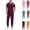 Wine, variant on Scrubs for Men Stretch V-Neck Scrub Top Jogger Pant with Pockets Work Set Quick Dry Anti-Wrinkle Mens Scrubs Set