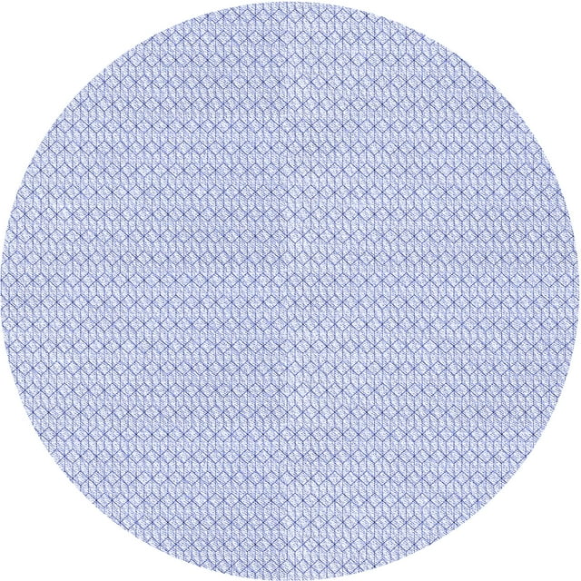 Ahgly Company Tapis Rond Lavable en Machine Intérieur Transitionnel Bleu Lavande, 5 Pieds Rond