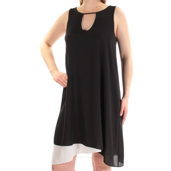 BAR III $69 Womens New 1599 Black Keyhole Sleeveless Shift Dress M B B