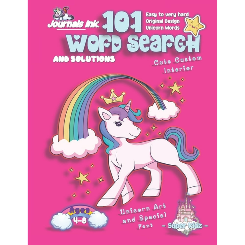 superkidz unicorn word search for kids 101 word search
