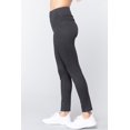 thumbnail image 3 of Saronite Basics High Waisted Full Length Ponte Pants,Charcoal Grey (Women's), 3 of 4