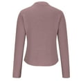 thumbnail image 4 of Tie Front Cropped Cardigan Sweaters for Women Crew Neck Long Sleeve Ribbed Knit Open Front Sweater Outwear Coat, 4 of 5