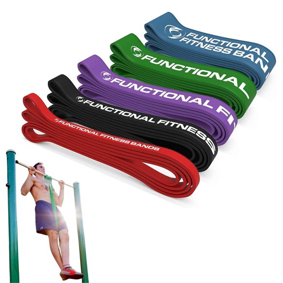 Rubberbanditz Pull Up Assist Bands Set by Functional Fitness. Heavy Duty Resistance and Assistance Training Band Set of 5