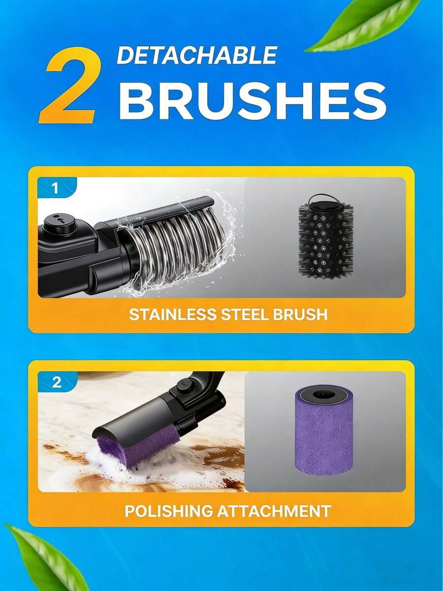 3-Speed Adjustable Electric Grill Cleaning Brush with Stainless Steel Bristles for Outdoor Barbecue and Kitchen Use