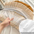 thumbnail image 4 of Twin XL Size Fitted Sheet Set - Burnt Orange Ombre Stripe 2 Piece Bedding Sets 16" Deep Pocket Fitted Sheet with 1 Pillowcases, Farmhouse Simple Striped Brushed Microfiber Hotel Luxury Bed Sheets, 4 of 9