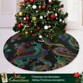 thumbnail image 6 of FMSHPON Classic Embroidery Dragon Xmas Christmas Tree Skirt Stand Mat for Holiday Party Decoration Indoor Outdoor 36 inches, 6 of 6