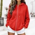 thumbnail image 2 of AnuYalue Womens Zip Up Hoodies Trendy Casual Long Sleeve Zipper Sweatshirts Fall Winter Track Jackets with Pockets, 2 of 7