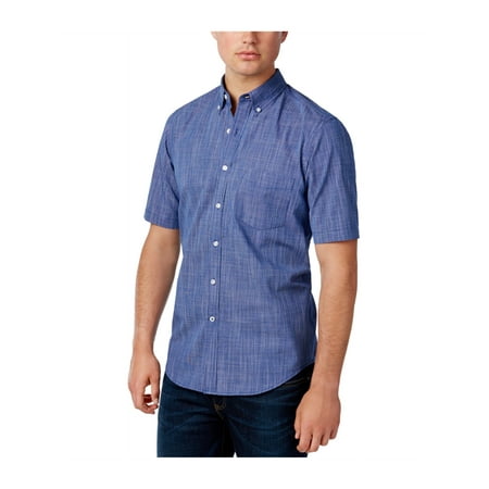 Club Room Mens Mirco-Check Button Up Shirt navystone S | Walmart Canada