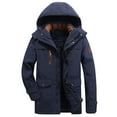 thumbnail image 3 of Men's Winter Thicken Coat Military Parka Jacket (Blue M), 3 of 4