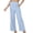 Light Blue, variant on Fesfesfes Fashion Women Pant Casual Elastic Waist Pocket Solid Color Trousers Long Pants