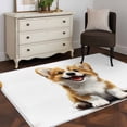 thumbnail image 4 of Watercolor Cute Puppy Area&nbsp;Rug 4x6ft Modern Cartoon Animal Non-Slip&nbsp;Washable Square&nbsp;Rugs Soft Felt Indoor Floor Mat for Bedroom Kitchen Living Room Bathroom, 4 of 9