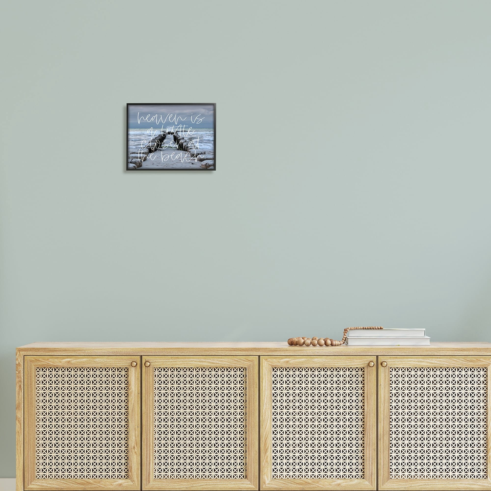 Stupell Heaven Closer At Beach Coastal Landscape Painting Black Framed Art Print Wall Art
