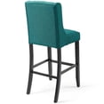 thumbnail image 3 of Modway Baronet Tufted Button Upholstered Fabric Bar Stool in Teal, 3 of 7