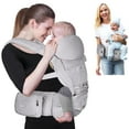 thumbnail image 1 of Scafild | 6-in-1 Baby Carrier with Waist Stool Hip Seat&Head Support for Breastfeeding Newborn Infant Toddler - Light Gray, 1 of 9