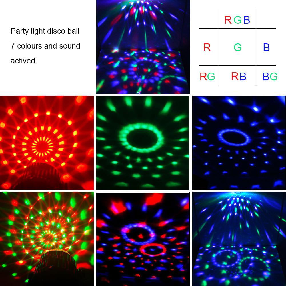 shenzhenwenyuedianzishangwu 4334416533 with Remote Disco Ball Strobe Light Party Lights Disco Lights Karaoke Machine 3W Dj Light LED Portable 7Colors Sound Activated Stage Lights for Festival Bar Club Party Outdoor 