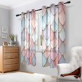 thumbnail image 2 of Yayeee Window Curtains Set of 2 for Living Room Light Filtering 63"x42", Art Pattern, 2 of 7