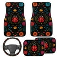 thumbnail image 2 of Pzuqiu Cute Ladybug Car Floor Mats with Car Steering Wheel Cover for Women All Weather Anti Slip Driver Seat, Passenger Seat and Rear Floor Mats Easy Installation for Additional Protection, 2 of 6