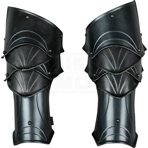 Blackened Dragomir Bracers Gothic Arm Guard LARP Costume