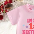 thumbnail image 6 of Faraee Baby Girl First Birthday Outfit In My One Year Old Era Top Short Sleeve 1st Birthday Shirt and Casual Shorts Clothing Set 6 12 18 Months Pink, 6 of 7