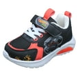 thumbnail image 2 of Hot Wheels Monster Trucks Toddler Boys' Light-Up Sneakers - Bone Shaker - Black & Red, Size 10, 2 of 7