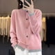 thumbnail image 2 of Cárdigan de cachemira para mujer, suéter de punto de lana a la moda para otoño e invierno, chaquetas sólidas, gruesas, cálidas, informales, prendas de punto sueltas, 2 of 5