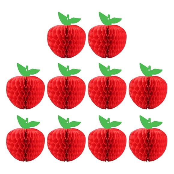 10 Paquets de Papier Hygiénique en Nid d'Abeille, Décoration de Fruits de Pomme Kalolary pour École Jardin Chambre Baby Shower Fête, Rouge (4 Pouces)