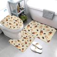thumbnail image 3 of Bathroom Rugs Sets 3 Piece - Chocolate Cake Ice Cream Print Absorbent Non Slip Bath Mats, U-Shape Toilet Lid Cover, Contour Mat, Soft Washable Shower Mats Bath Rug Mat for Bathroom Tub Toilet, 3 of 7