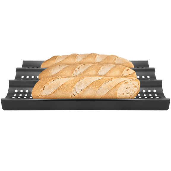ZenUrban 870002 3-Loaf Perforated Baguette French Nonstick Bread Pan, 16 by 9-Inch