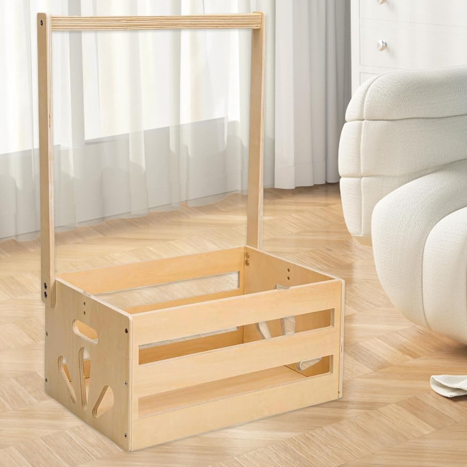 Tgbvmt Wooden Baby Shower Storage Box Durable Solid Wood Construction Easy Installation with Handle Multipurpose Organizer for Baby Clothes Toys Toiletries Nursery Decor Housewarming Birthday Gift
