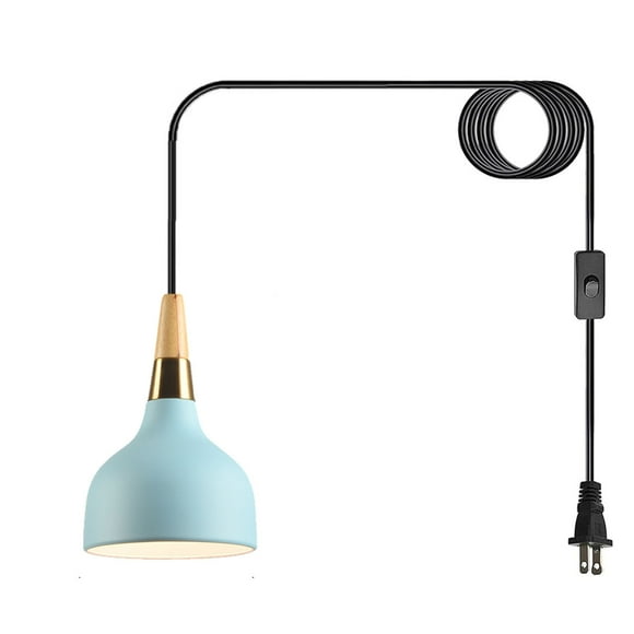 Plug In Pendant Light Fixtures Nordic Style Modern Minimalist Dining Room Living Room Kitchen Island Metal Blue Swag Lights With Plug In Cord Rattan Light Fixtures Ceiling Hanging