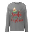 LQCMBYF Black Sweatshirt Women's Round Neck Christmas Slang Dear Santa I Can Explain Printed