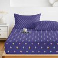 thumbnail image 6 of Cal.King Size Fitted Sheet Set - Color Polka Dot 3 Piece Bedding Sets 16" Deep Pocket Fitted Sheet with 2 Pillowcases, Modern Simple Geometric Blue Brushed Microfiber Hotel Luxury Bed Sheets, 6 of 9