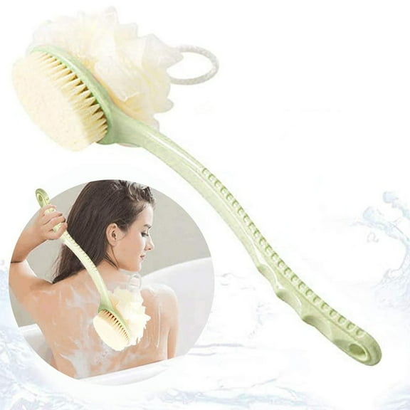 Artrylin Loofah Shower Brush, Back Scrubber Bath Brushes,Dual Exfoliating Massage Spa Bath Brush for Women and Men, Green, 1Pcs