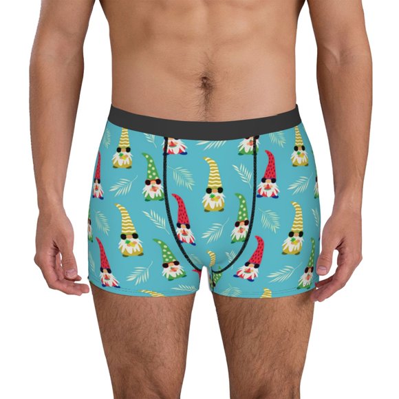 Saiise Gnomes Holding Fruits Print Men’s Boxer Briefs, Soft and Comfortable Underwear with Moisture-Wicking Fabric for All-Day Wear-Large