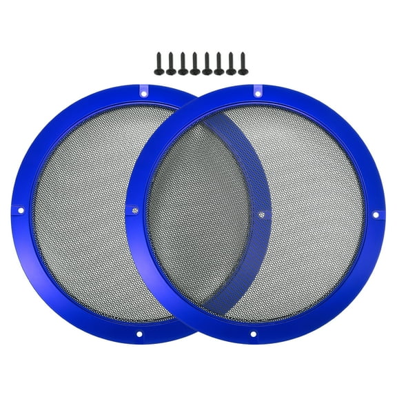 Unique Bargains 2 Pcs 8" Car Speaker Grills Cover Mesh Round Audio Subwoofer Protector with Mounting Screws Iron Blue