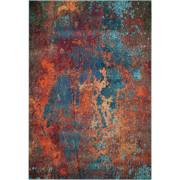 HomeRoots 5' X 7' Atlantic Abstract Non Skid Area Rug