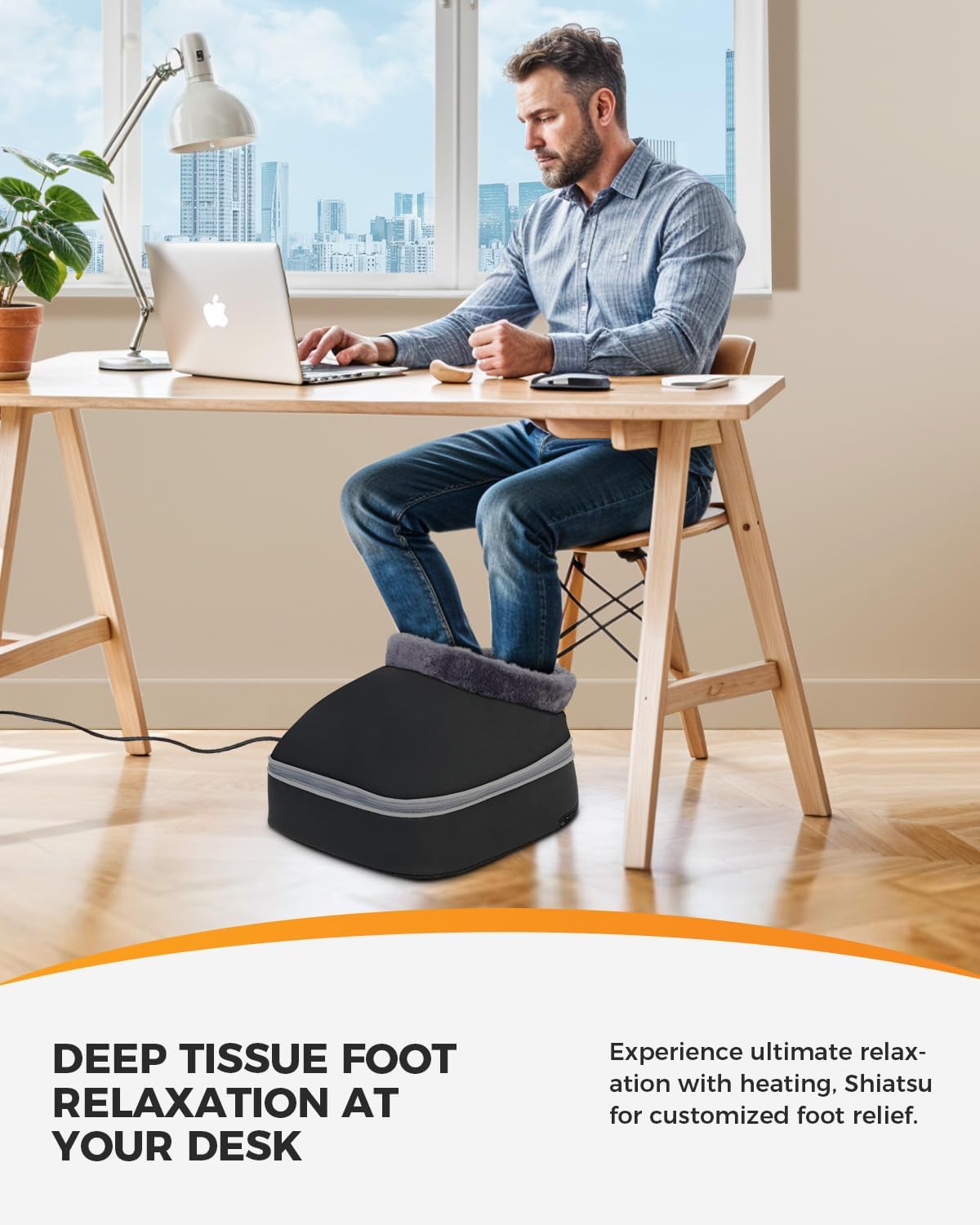 CooCoCo Heated Foot Massager, Kneading Foot Warmer, Shiatsu Foot Heater for Plantar Fasciitis & Neuropathy, Feet Massage Machine for Pain Relief, Gifts for Women Mom Dad Men