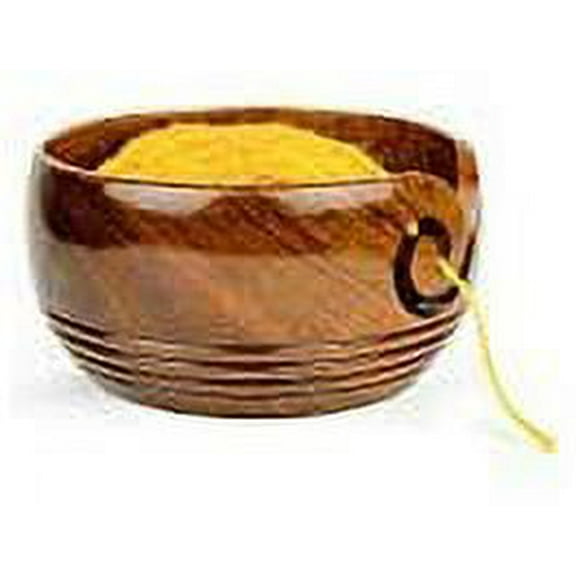 "Solid Teak Wood Crafted Wooden Yarn Ball Storage Bowl With Spiral Yarn   Dispenser & Decorative Rings | Knitting Crochet Accessories | Nagina   International"