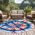 thumbnail image 4 of Large Round Rug 8Ft Washable Non-Slip, Blue Red American Flag Circle Area Rugs for Living Room Bedroom, Abstract Art USA Tie-dye Indoor Floor Mats Carpet Runner for Home Decor, 4 of 8