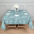 thumbnail image 3 of Pioneer Flower Floral Print Pattern Square Tablecloth,Waterproof Square Table Cover,Wipeable Spillproof Washable Table Cover for Home Kitchen Party Decor 60"x60"(152x152cm), 3 of 6