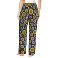 thumbnail image 3 of Xecao Colorful Sunflowers Women's Straight Lounge Pajama Pants: The Epitome of Relaxed Sleepwear, 3 of 9