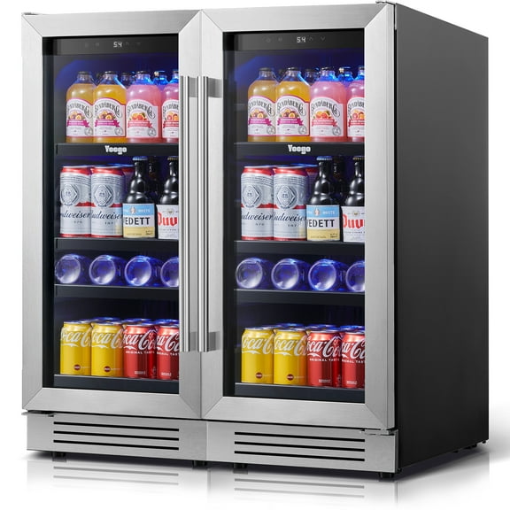 Yeego 30" Beverage Refrigerator, Two 15'' Beverage Cooler for Beer Drink Soda, Hold 160 Cans