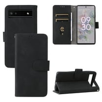 Mantto for Google Pixel 6a Case, Classic PU Leather Magnetic Shockproof Protective Stand Flip Wallet Case Cover with Card Holder for Google Pixel 6a Phone Case,Black