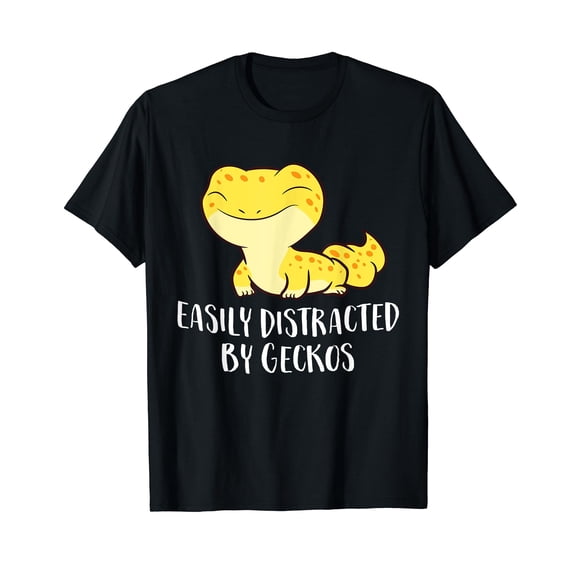 Easily Distracted By Geckos Cute Leopard Lizard Love Gecko T-Shirt