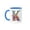 Blue/White, variant on 3drose, Bright Beautiful Flower Monogram K, 11oz Two-tone Red Mug