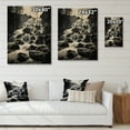thumbnail image 4 of Designart "Cascading Harmony in Monochrome Waterfall II" Landscapes Print on Natural Pine Wood, 4 of 5