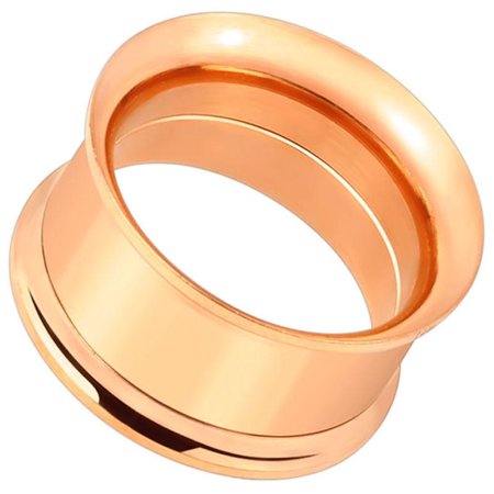 - Ear Plugs Tunnels Pair of rose Gold Over Surgical Steel Double Flared Screw