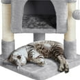 thumbnail image 4 of Alden Design 23in 2-Level Cat Tree Condo with Scratch Posts, Light Gray, 4 of 8