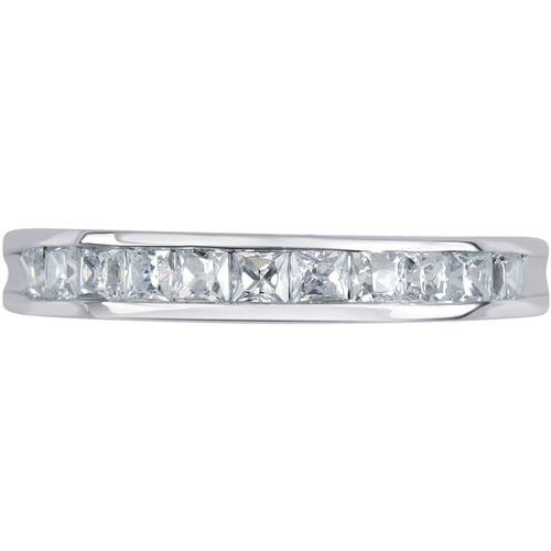 Arista 1/2 Ct White Diamond Princess-Cut Channel-Set Women's Band in 10K White Gold (I-J, I3)